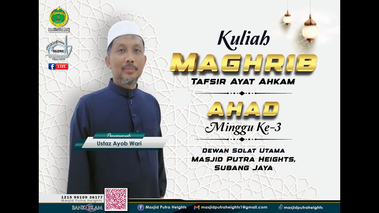 ((( 🛑 SIARAN LANGSUNG🛑 ))) 🎥 KULIAH MAGHRIB | MASJID PUTRA HEIGHTS 🕌